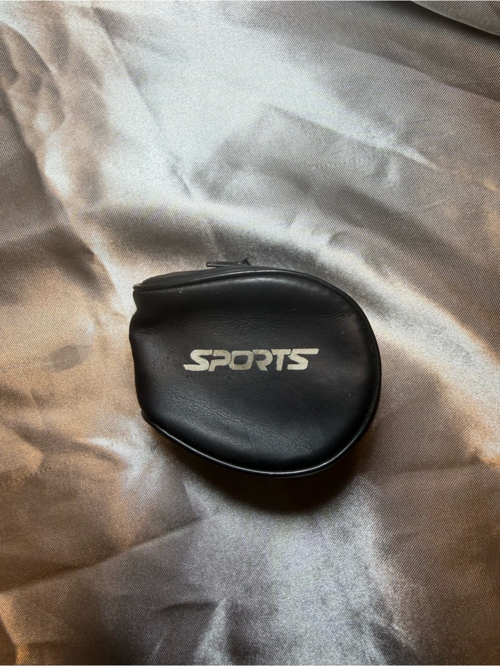 Vintage 1970s Black 'SPORTS' Zip Pouch and Glasses
